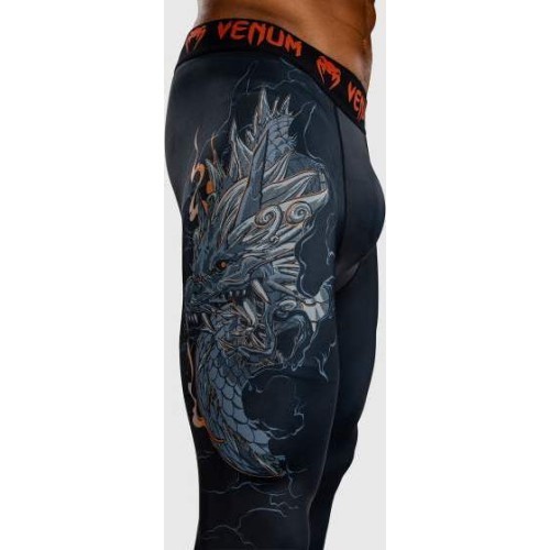 Леггинсы Venum Thunder Dragon, черный/серый/медный