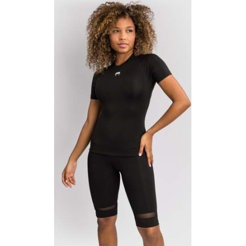 Venum Halo sieviešu rashguard ar īsām piedurknēm, melns