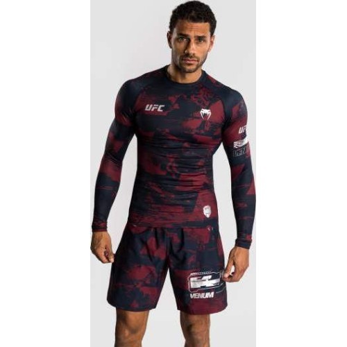 Men's UFC Zenith by Venum Burgundy Authentic Fight Week Performance Long Sleeve Rashguard
