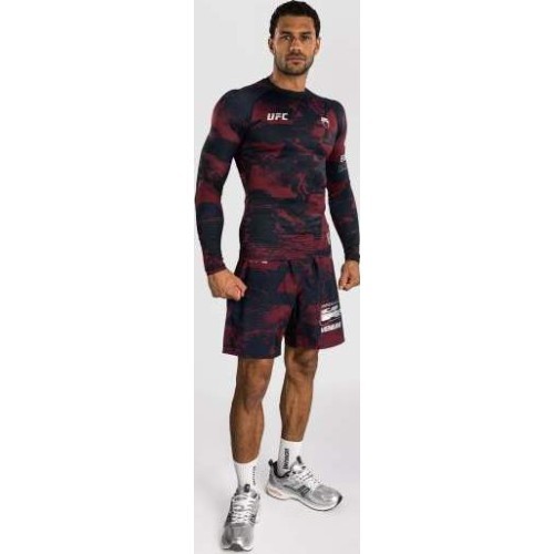Men's UFC Zenith by Venum Burgundy Authentic Fight Week Performance Long Sleeve Rashguard