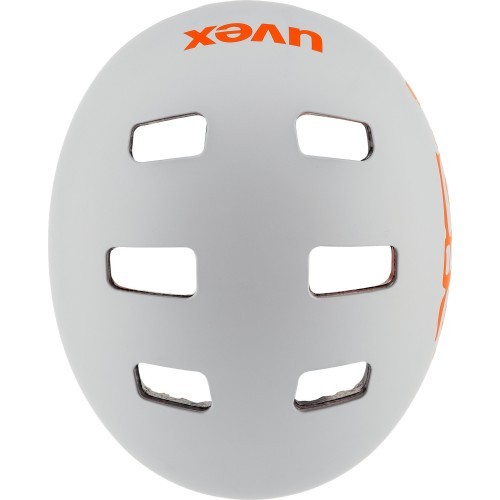 Uvex Kid 3 Dirtbike Helmet, light gray-orange
