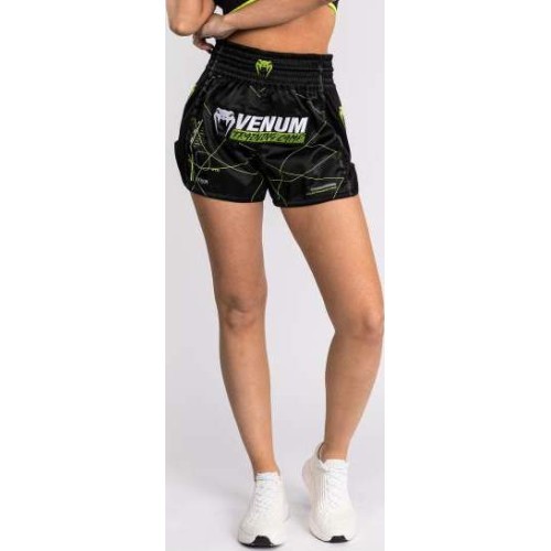Шорты Venum Training Camp 4.0 Muay Thai – чёрные/неоново-зелёные