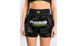 Venum Training Camp 4.0 Muay Thai šorti – melni/neona zaļi