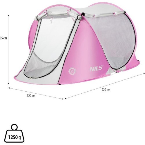 Rozā saliekamā pludmales telts NC3043 NILS