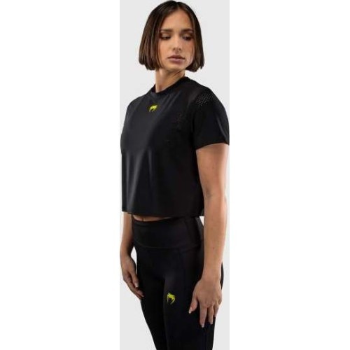 Venum Lazer Dry Tech sieviešu T-krekls, melns/dzeltens