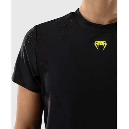 Venum Lazer Dry Tech sieviešu T-krekls, melns/dzeltens