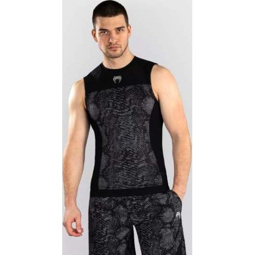 Venum G-Fit Scales Sleeveless Rashguard - Black/ Charcoal Grey
