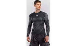 Рашгард с длинным рукавом Venum Midnight Fury – чёрный/серый/серебристый