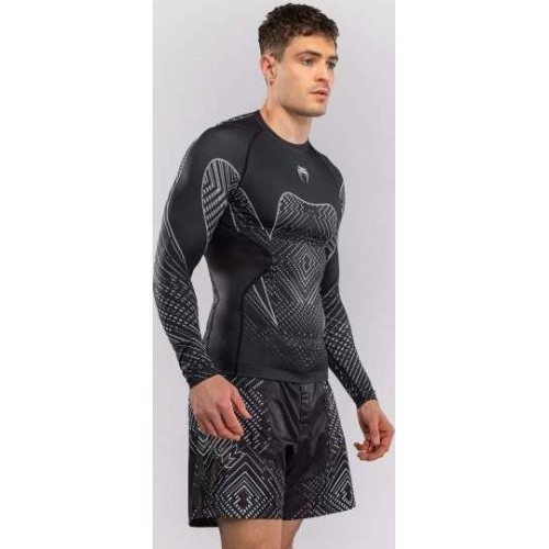 Venum Midnight Fury rashguard krekls ar garām piedurknēm – melns/pelēks/sudraba