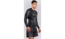 Venum Midnight Fury Long Sleeve Rashguard - Black/Grey/Silver