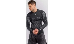 Рашгард с длинным рукавом Venum Midnight Fury – чёрный/серый/серебристый