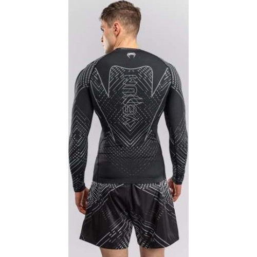 Venum Midnight Fury Long Sleeve Rashguard - Black/Grey/Silver