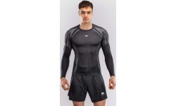 Рашгард Venum Stealth с длинным рукавом, чёрно-белый