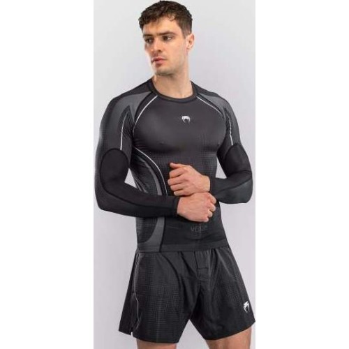 Krekls Venum Stealth Rashguard ar garām piedurknēm, melns/balts