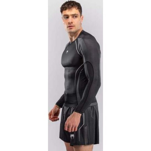 Krekls Venum Stealth Rashguard ar garām piedurknēm, melns/balts