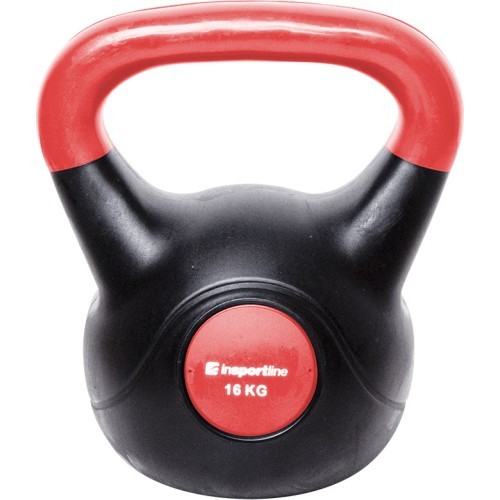 Cement-Filled Vinyl Kettlebell inSPORTline Vin-Bell Dark 16 kg