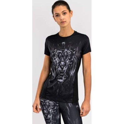 Venum Tiger Dry Tech sieviešu T-krekls, melns/sudraba