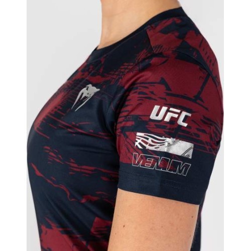 Sieviešu UFC Zenith by Venum krekls ar īsām piedurknēm, bordo