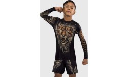 Venum Tiger Kids garroku kompresijas krekls, melns/neona oranžs