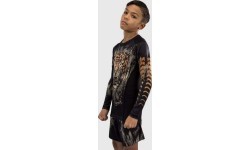 Venum Tiger Kids garroku kompresijas krekls, melns/neona oranžs