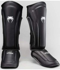 Venum Stealth Shin Guards - Black/White