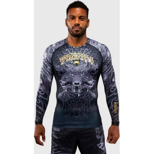 Venum Wolf Atak rashguard krekls ar garām piedurknēm – melns/pelēks