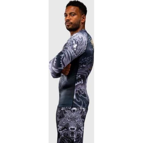 Venum Wolf Atak rashguard krekls ar garām piedurknēm – melns/pelēks