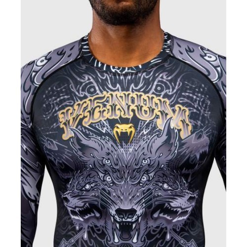Venum Wolf Atak rashguard krekls ar garām piedurknēm – melns/pelēks