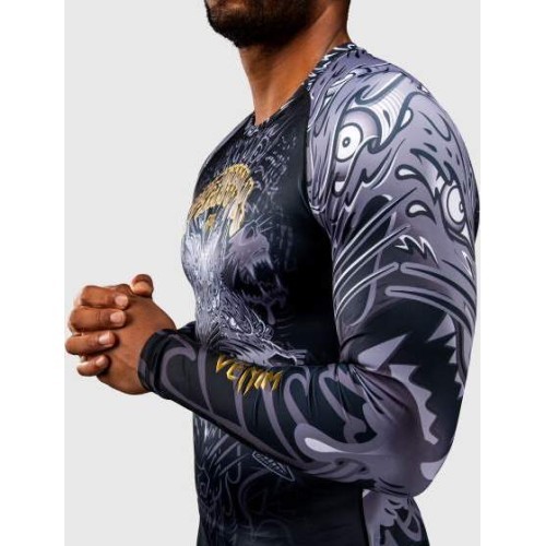 Venum Wolf Atak rashguard krekls ar garām piedurknēm – melns/pelēks