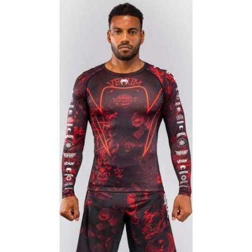 Venum 20th Anniversary rashguard ar garām piedurknēm, melns/sarkans