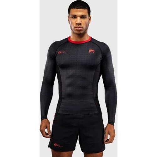 Venum x Roger Gracie Signature rašgārds ar garām piedurknēm - Black/Red