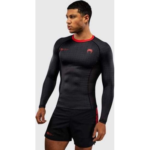 Venum x Roger Gracie Signature rašgārds ar garām piedurknēm - Black/Red