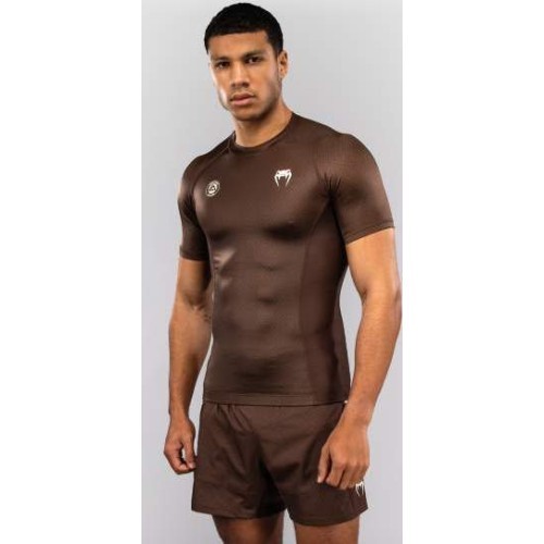 Venum x Roger Gracie Academy Short Sleeve Rashguard - Dark Brown