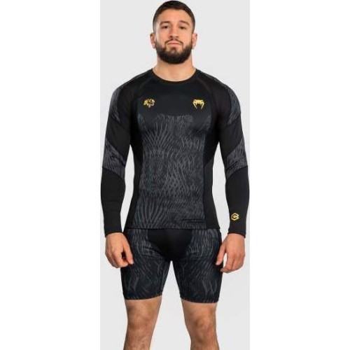 Kompresijas krekls Venum x Chimaev Rashguard – melns/pelēks