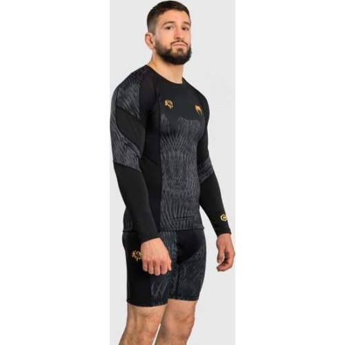 Kompresijas krekls Venum x Chimaev Rashguard – melns/pelēks