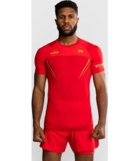 Venum x WOW FC Short Sleeve Rashguard - Fury Red/ Gold