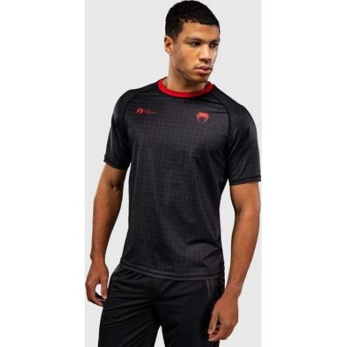 Футболка Venum x Roger Gracie Signature Dry Tech - чёрная/красная