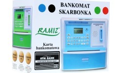 Bankomāta krājkasīte ar poļu naudu