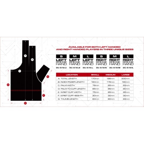 Бильярдная перчатка Cuetec Axis, 3 пальца, чёрно-красная, M