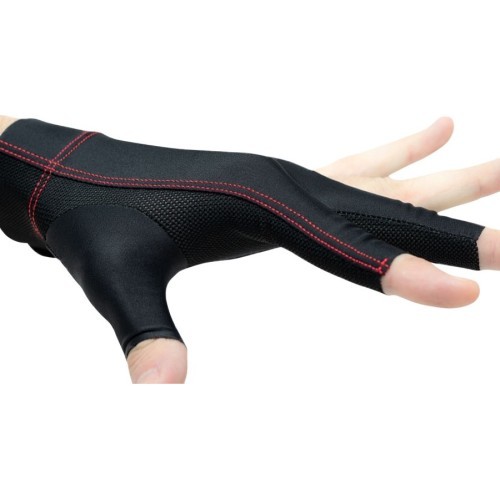 Billiard Glove, Cuetec Axis, 3-Finger, black-red, S