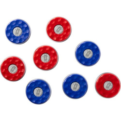 Shuffleboard ripu komplekts 4 zilas un 4 sarkanas