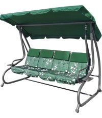 Huge Garden Swing Seat Braid 2x1 Green Butterflies