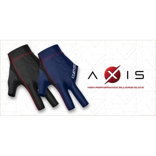 Бильярдная перчатка Cuetec Axis, на 3 пальца, тёмно-синяя с красным, M