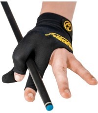 Billiard Glove, Predator Second Skin, 3-Finger, black-yellow, closed thumb, L&XL