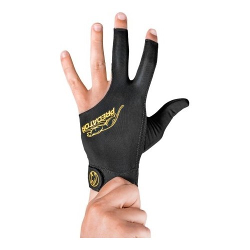 Biljarda cimds Predator Second Skin, 3 pirkstu, melns-dzeltens, L/XL