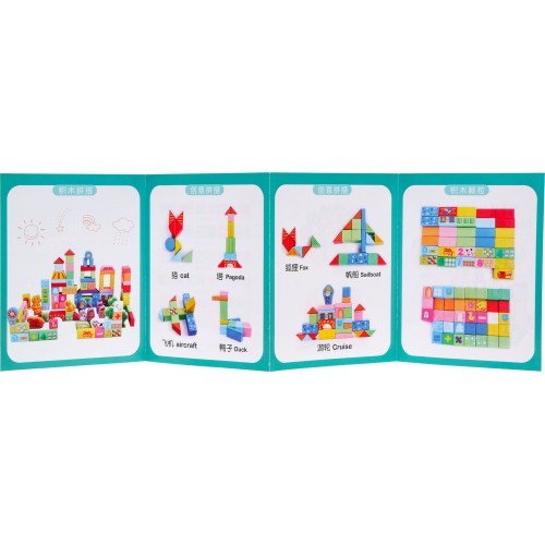 Zestaw Klocków z Drewna Miasto 100pcs