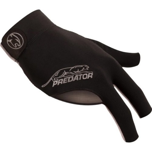Бильярдная перчатка Predator Second Skin, 3-палая, черно-серая, на правую руку, L&XL