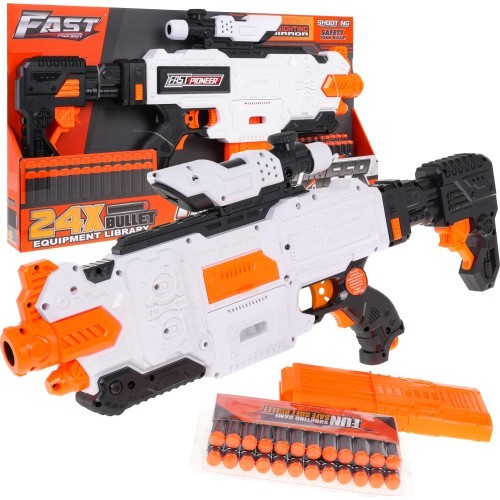 Rotaļu šautene Fast Pioneer, balta