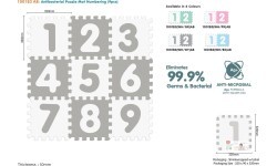 Numbers Gray Antibacterial Foam Mat