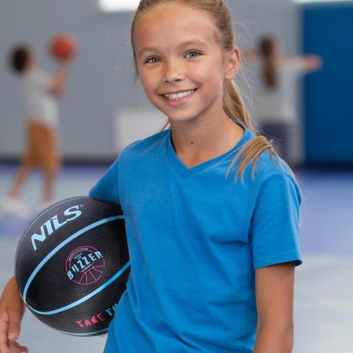 Basketbola bumba NILS NPK251 Buzzer, melna, 5. izmērs